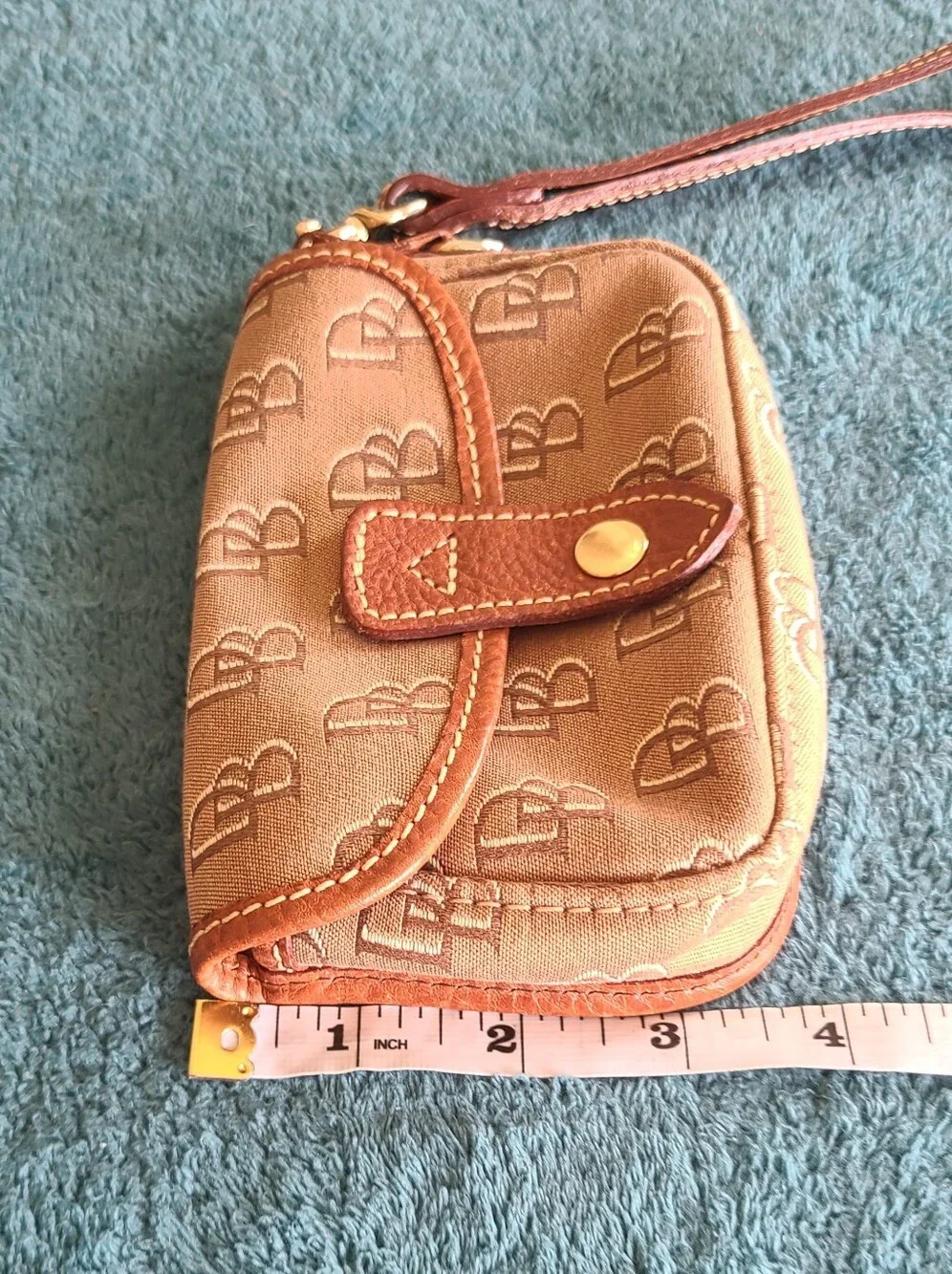 Dooney & Bourke Brown Signature Wristlet Pouch